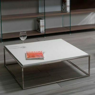 tavolino quadrato basso da salotto lamina acciaio