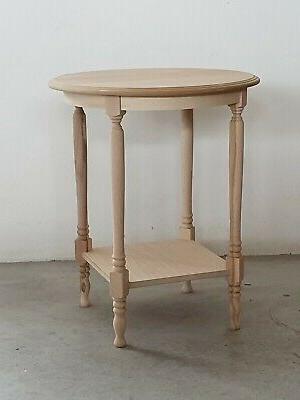 tavolino rotondo alto salotto in legno grezzo