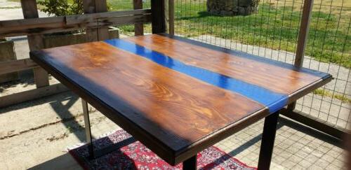 tavolino salotto in resina epossidica e legno