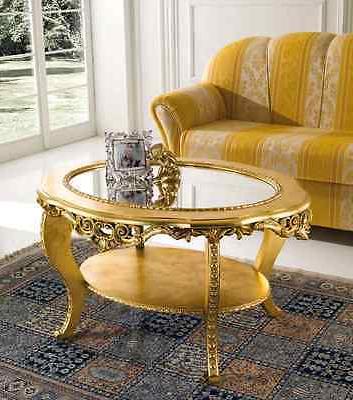 tavolino salotto tavolo legno oro avorio table