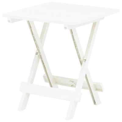 tavolino tavolo da giardino pieghevole bianco 45x43x50cm