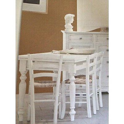 tavolo 100x100 all legno bianco opaco e