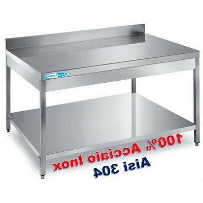 tavolo 200x60x85 in acciaio inox 100 percent