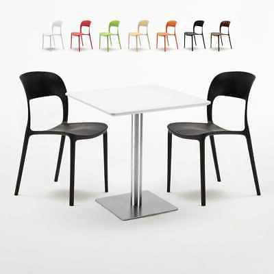 tavolo 70x70 cm con 2 sedie colorate