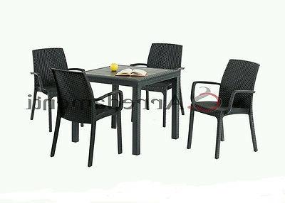 tavolo 80x80 4 sedie con braccioli da