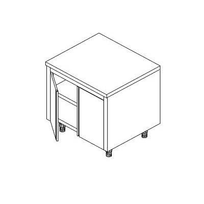 tavolo 90x60x90 acciaio inox 430 armadiato cucina