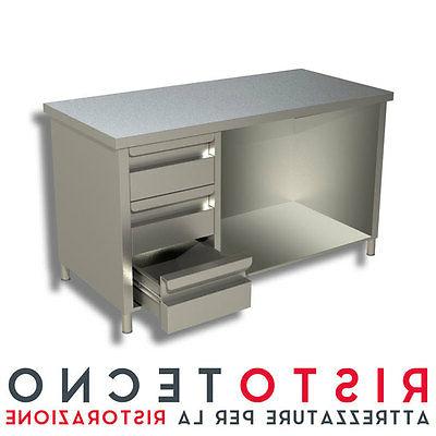 tavolo a giorno armadiato con cassettiera laterale