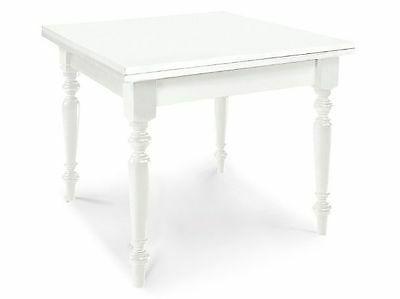 tavolo a libro bianco con gambe tornite