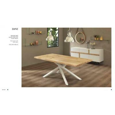 tavolo allung spike rovere naturale gambe metallo