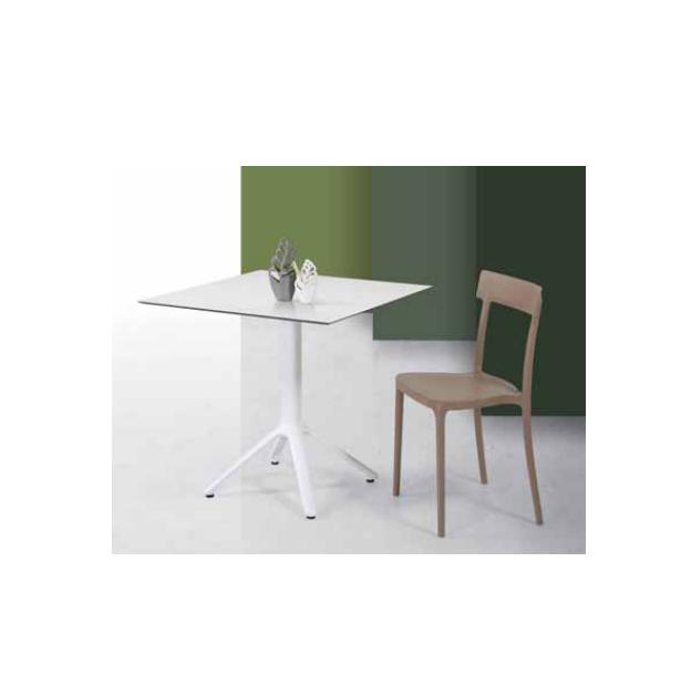 tavolo bianco fisso quadrato colonna alluminio cm