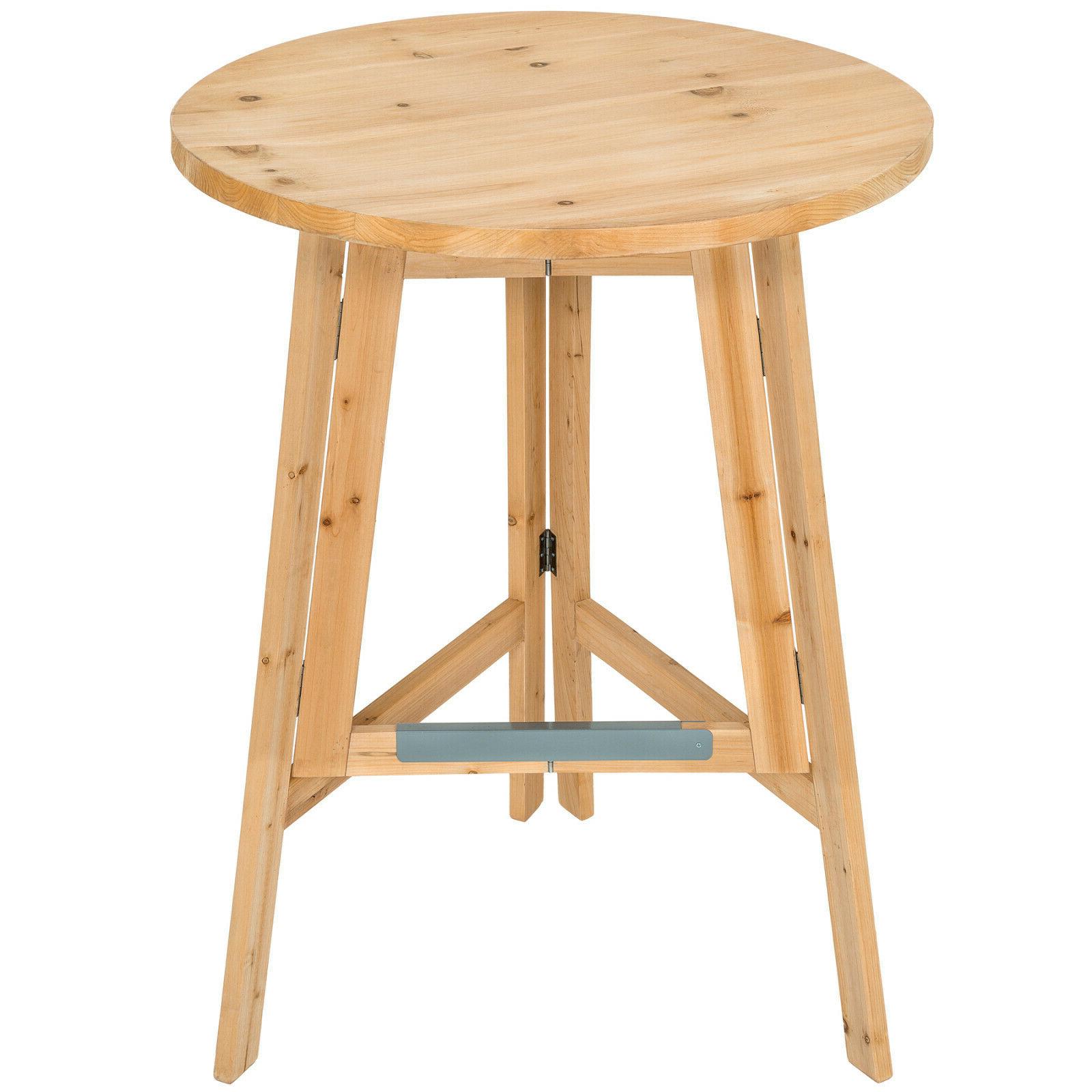 tavolo bistrot bar legno rotondo pieghevole giardino