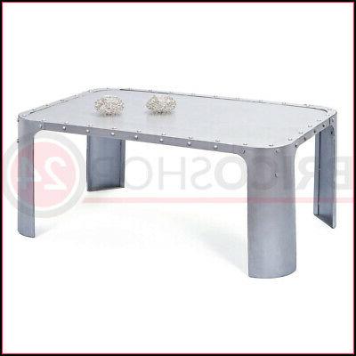 tavolo caffe industrial in metallo basso da