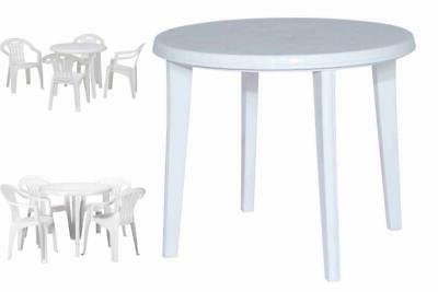 tavolo campeggio lisa 90 cm rotondo bianco