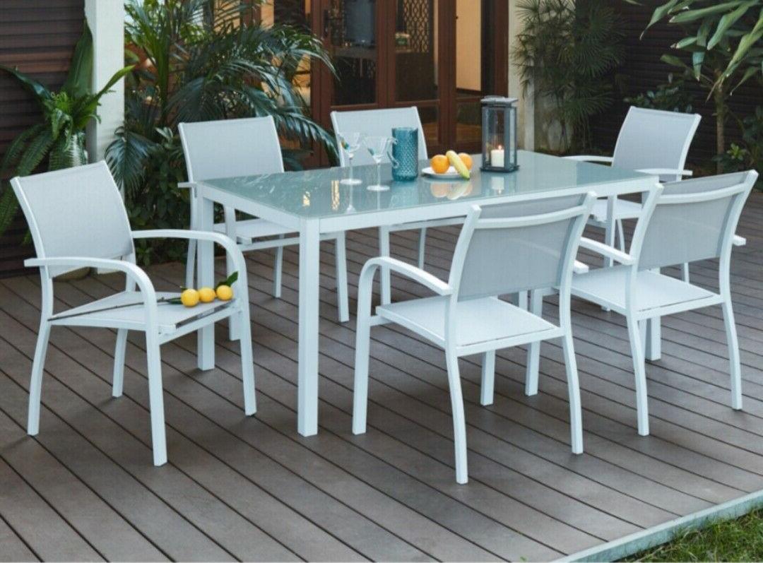 tavolo con 6 sedie miami bianco 150x80
