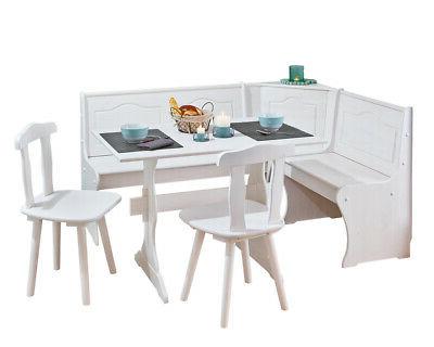 tavolo con giro panca angolare bianco sedie