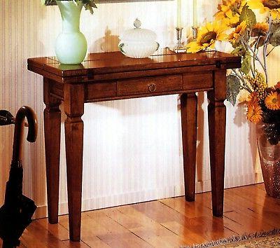 tavolo consolle con cassetto legno massello finitura