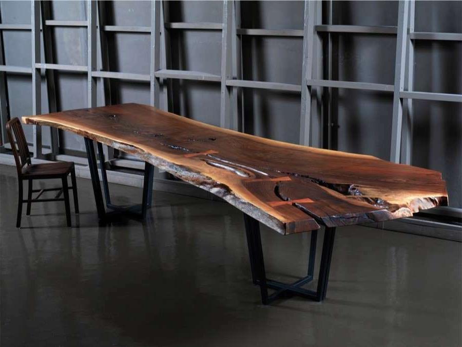 tavolo consolle in legno massello noce canaletto