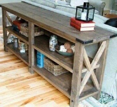 tavolo consolle in legno massello realizzato con