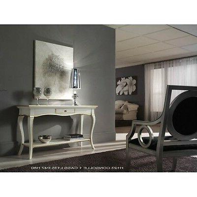 tavolo consolle legno massello col bianco e
