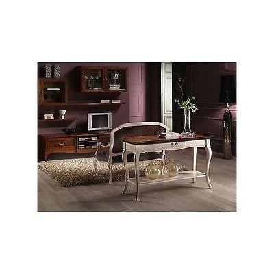 tavolo consolle legno massello col bianco spigolato