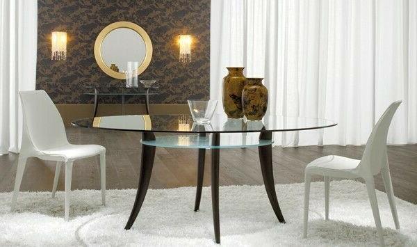 tavolo cristallo ovale blade dimesioni 180x 120