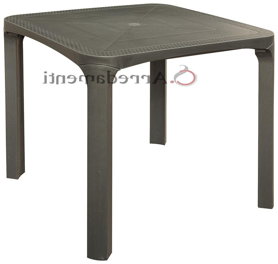 tavolo da esterno giardino poli rattan 80x80