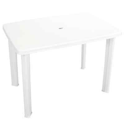 tavolo da giardino 101x68x72 cm plastica bianco