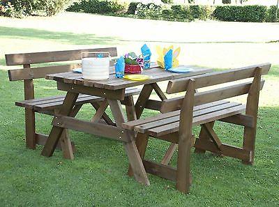 tavolo da giardino 2 panchine sedie con