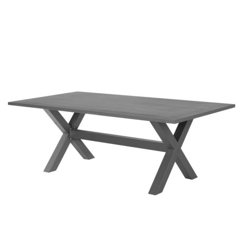 tavolo da giardino in alluminio grigio 200x105cm