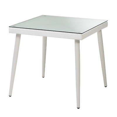 tavolo da giardino in polyrattan con vetro