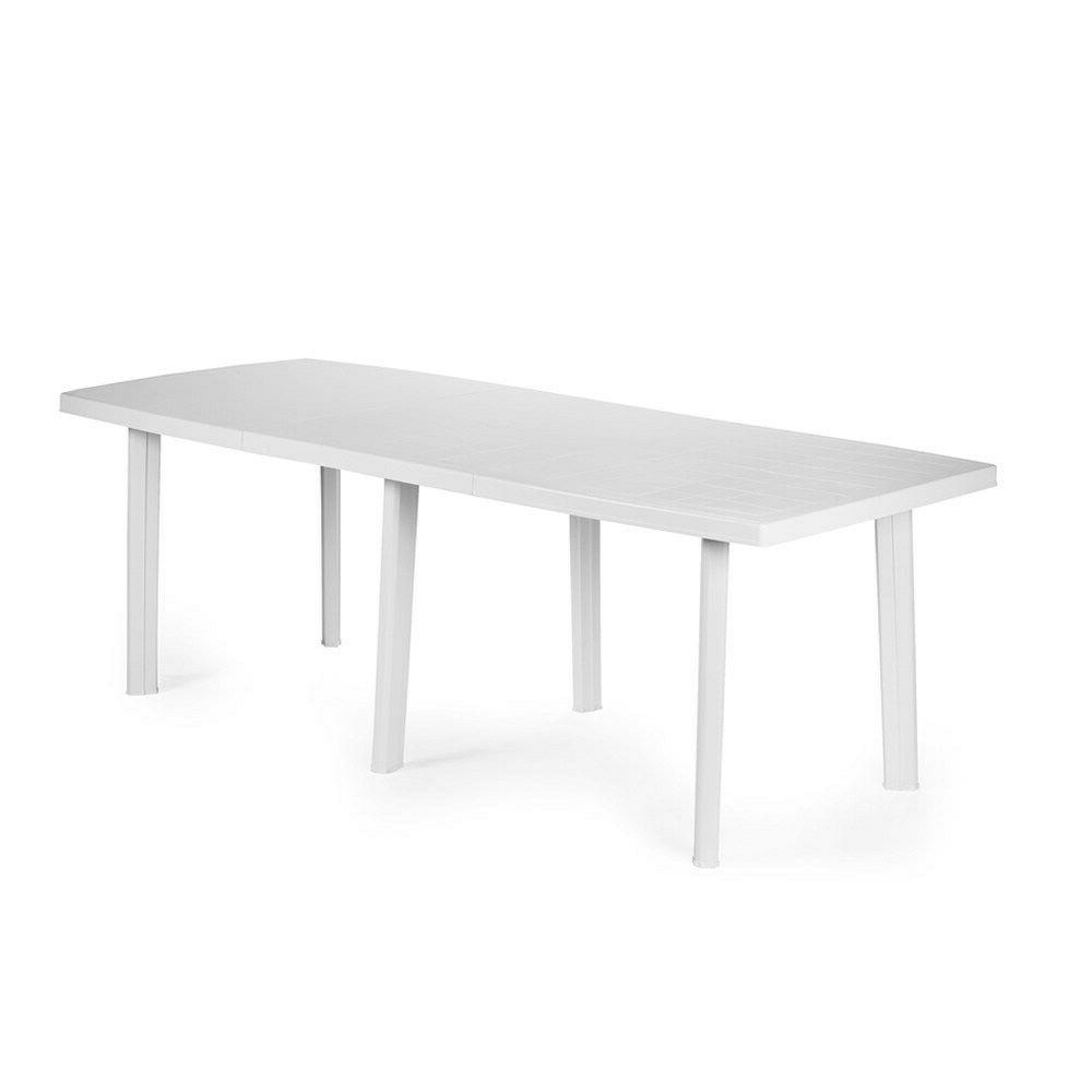 tavolo da giardino in resina bianco rettangolare