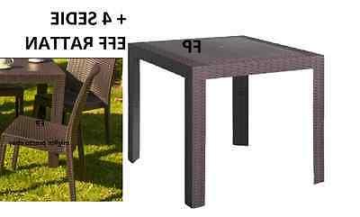 tavolo da giardino in resina effetto rattan