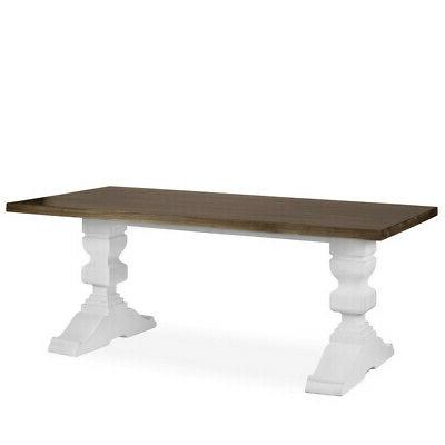 tavolo da pranzo 200x100 francese bianco shabby