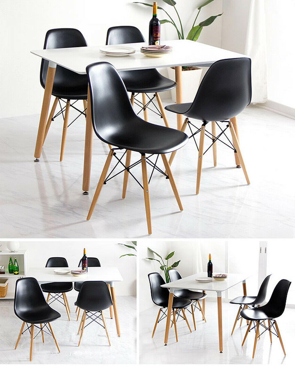 tavolo da pranzo bianco 4 sedie nere
