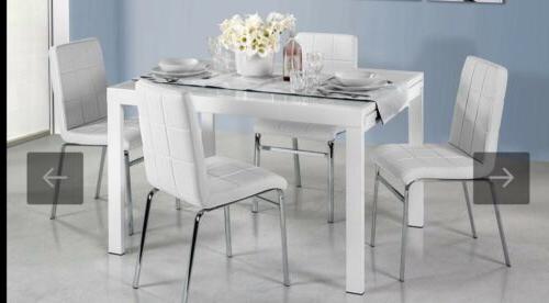 tavolo da pranzo bianco vetro temperato cucina
