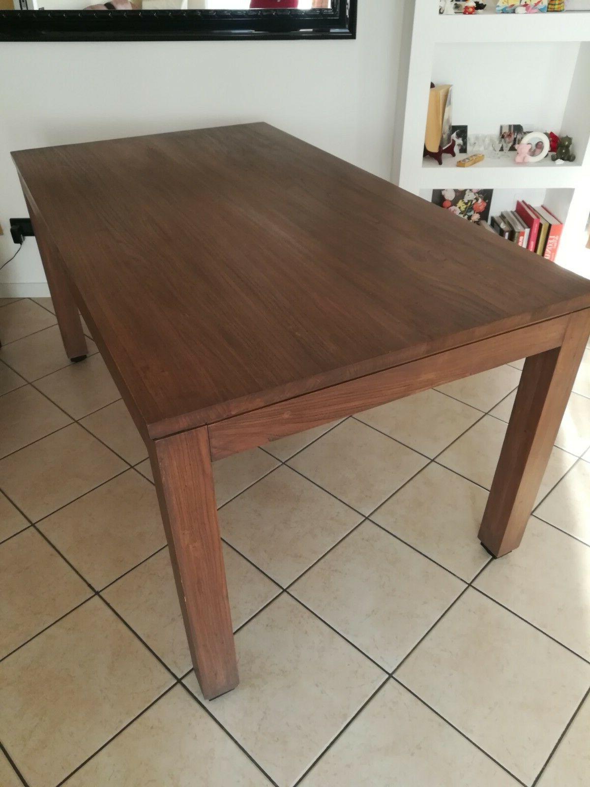 tavolo da pranzo in legno massello 120x60x76