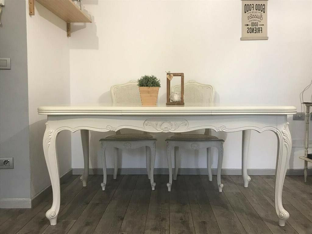 tavolo da pranzo in legno stile shabby
