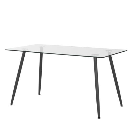 tavolo da pranzo in vetro trasparente nero