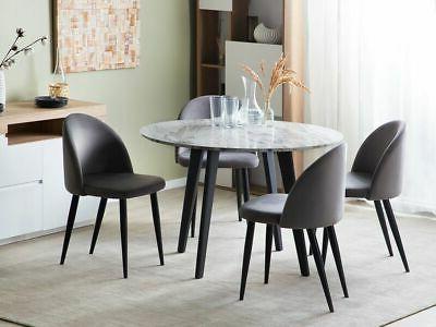 tavolo da pranzo rotondo effetto marmo 110