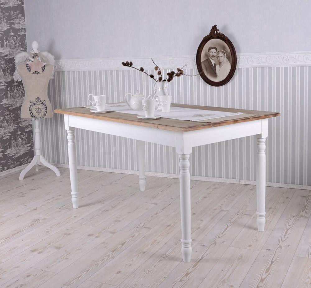 tavolo da sala pranzo shabby chic bianco