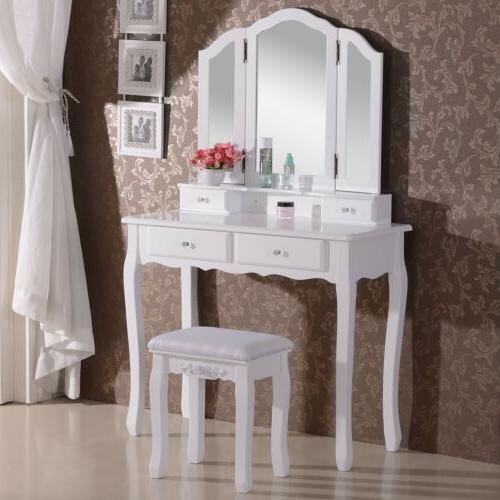 tavolo da trucco specchiera con tri ford