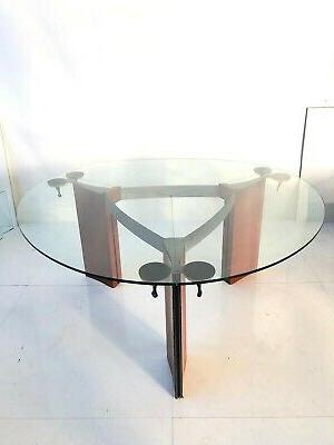 tavolo designe cristallo con base in ferro