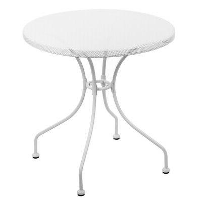 tavolo ferro battuto rotondo 70xh71cm bianco arredo