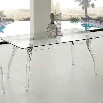 tavolo fisso in vetro kirat art regina