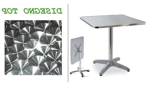tavolo alluminio top standard 60x60 pieghevole gamba