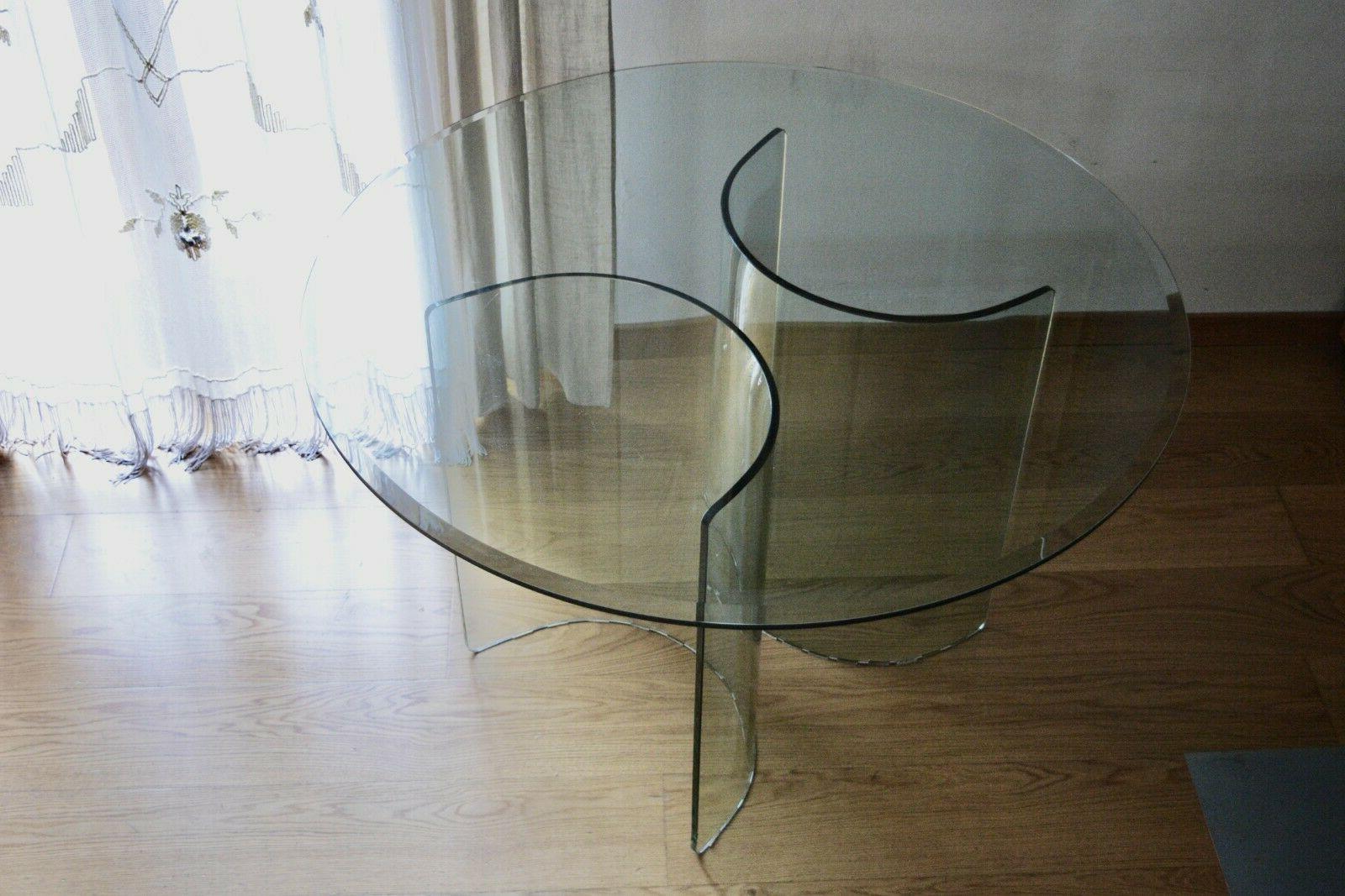 tavolo in cristallo di design rotondo