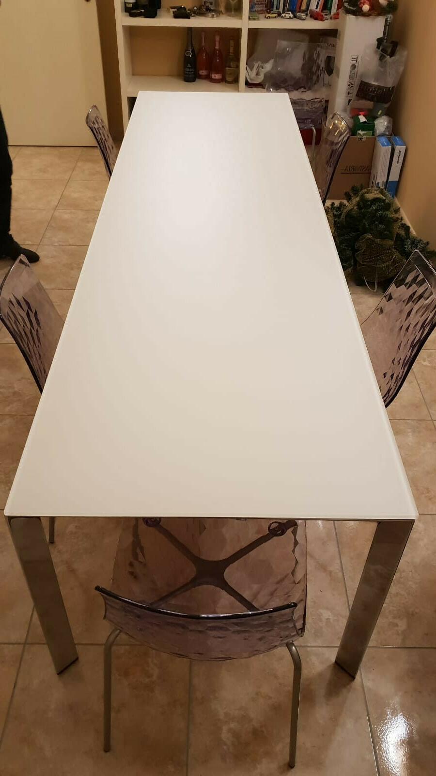 tavolo in cristallo lunghezza 280cm per 80cm