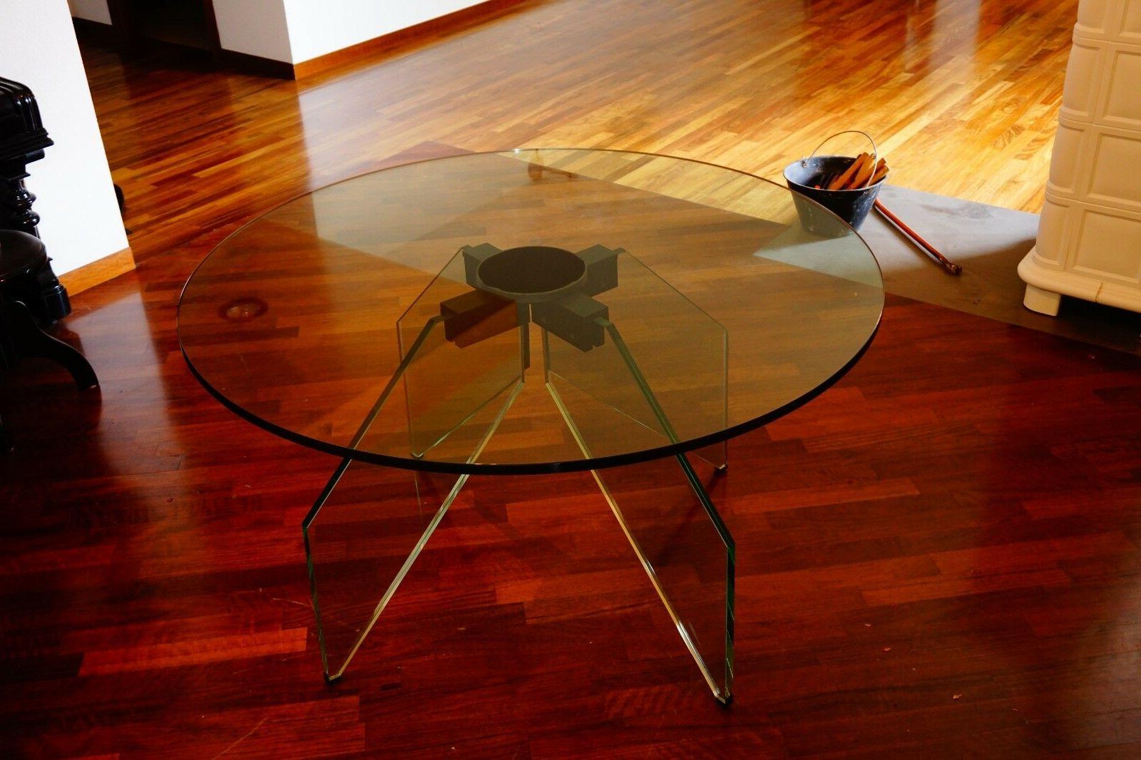 tavolo in cristallo rotondo per soggiorno