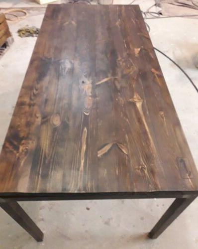 tavolo in ferro e legno massello 180x80