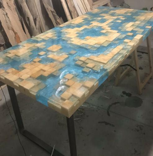 tavolo in legno e resina 190x90x6cm